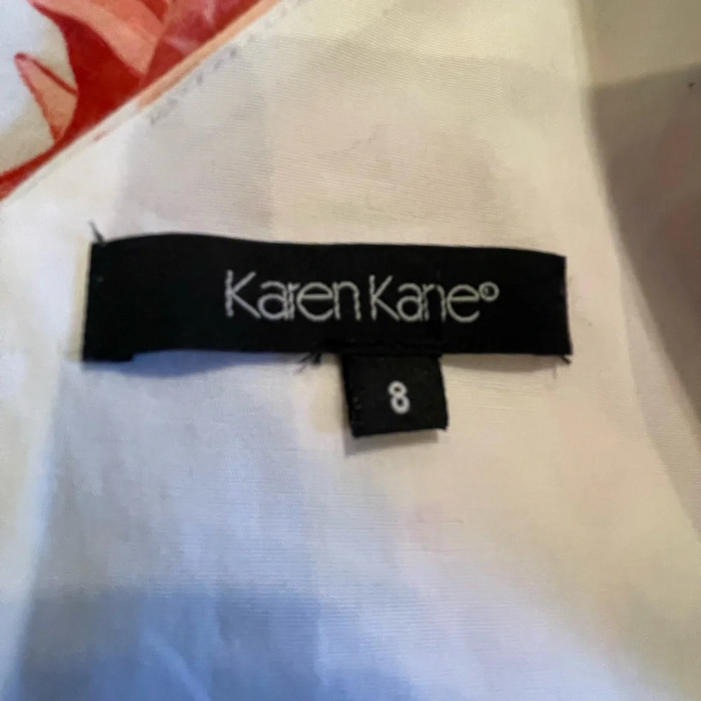 Karen Kane Cotton Bold Tropical Floral Print Sundress 8 FREE SHIP - Picture 4 of 5